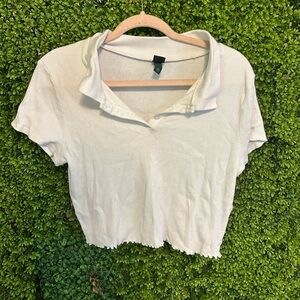 White Cropped Polo